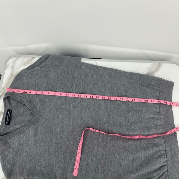 Hart Schaffner Marx Mens M Wool Sweater V-Neck Grey Minimalist Neutral - Picture 5 of 11